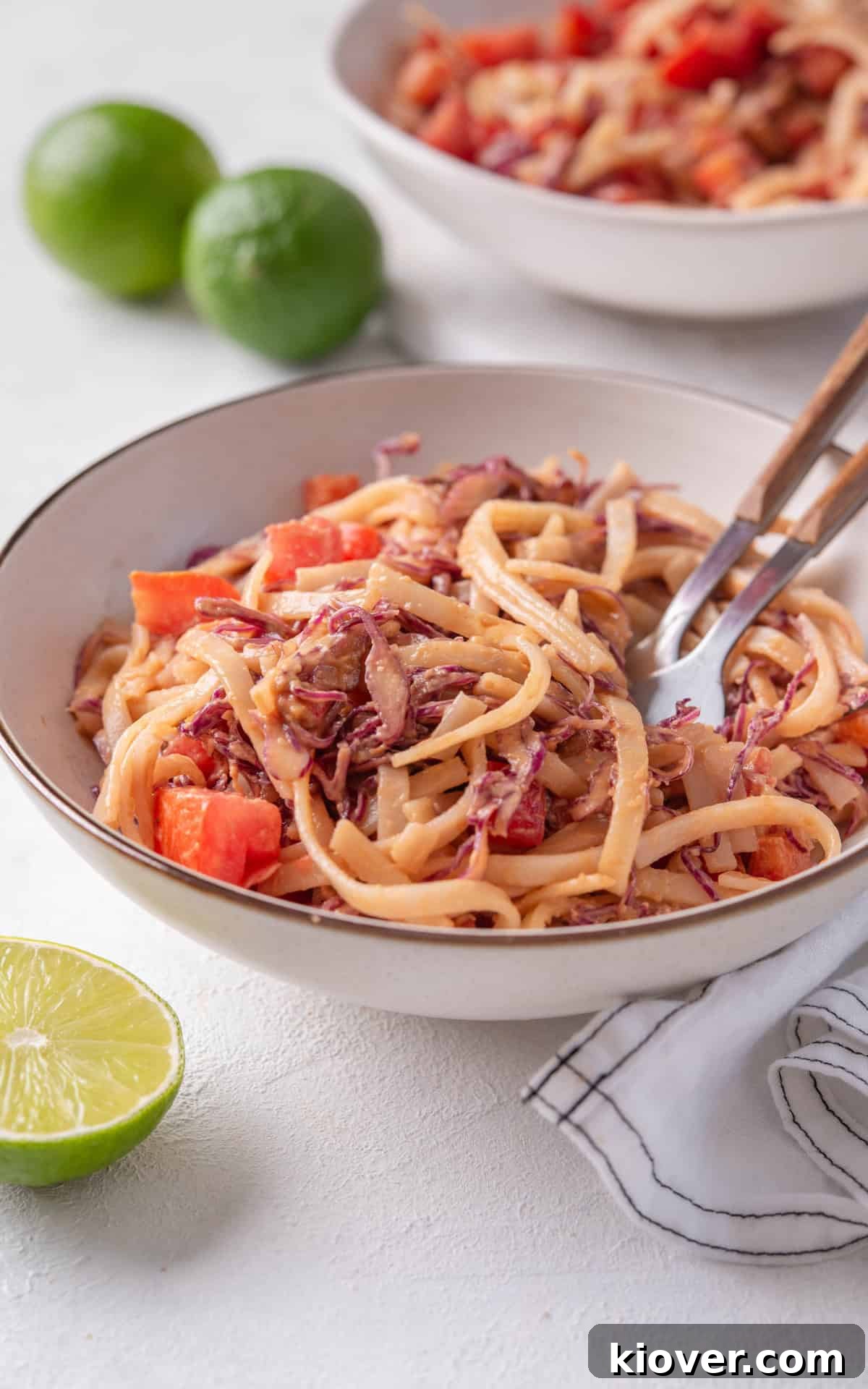 salad with rice noodles and vegetables.
