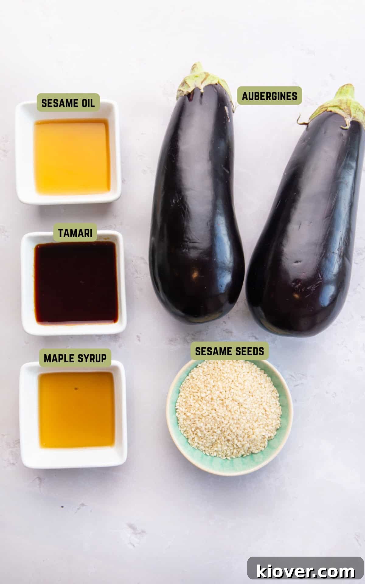 Ingredients to make Air Fryer Aubergine.