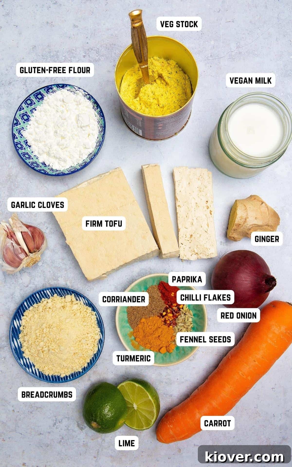 Ingredients to make Vegan Katsu Curry.