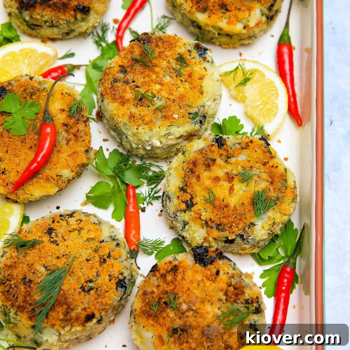 Vegan Fishcakes in a casserole dish.