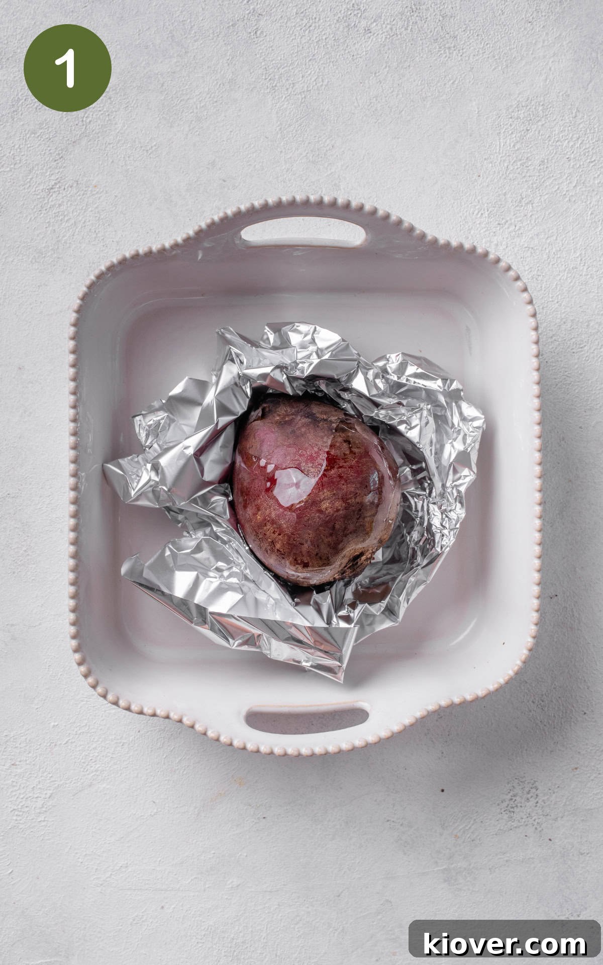 Vibrant Beetroot Hummus Recipe: Creamy & Flavorful Dip 4 beet on a piece of aluminum foil.
