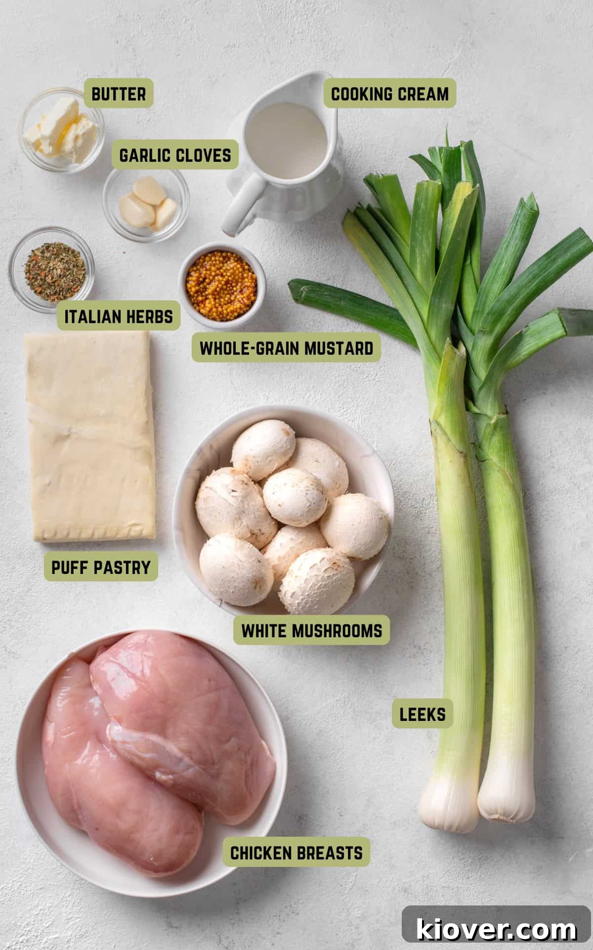 Classic Chicken and Leek Pie Recipe for Comforting Dinner 3 Ingredients to make Chicken and Leek Pie.