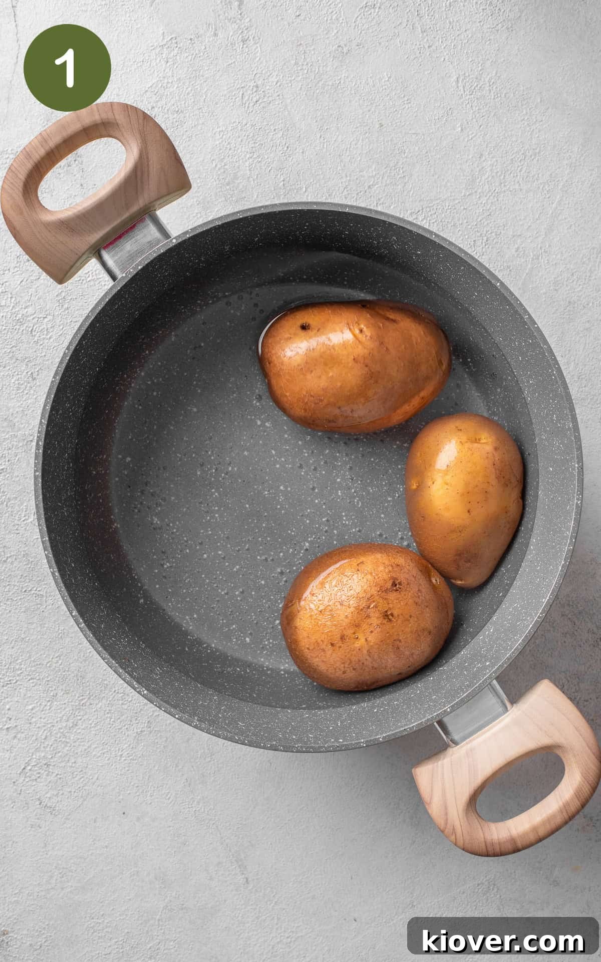 white potatoes in boiling water.