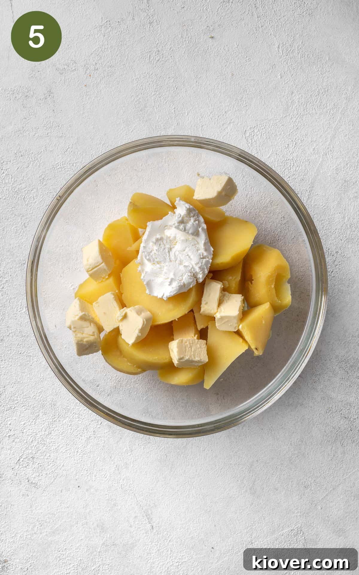 white potatoes mixed with butter and cream cheese.