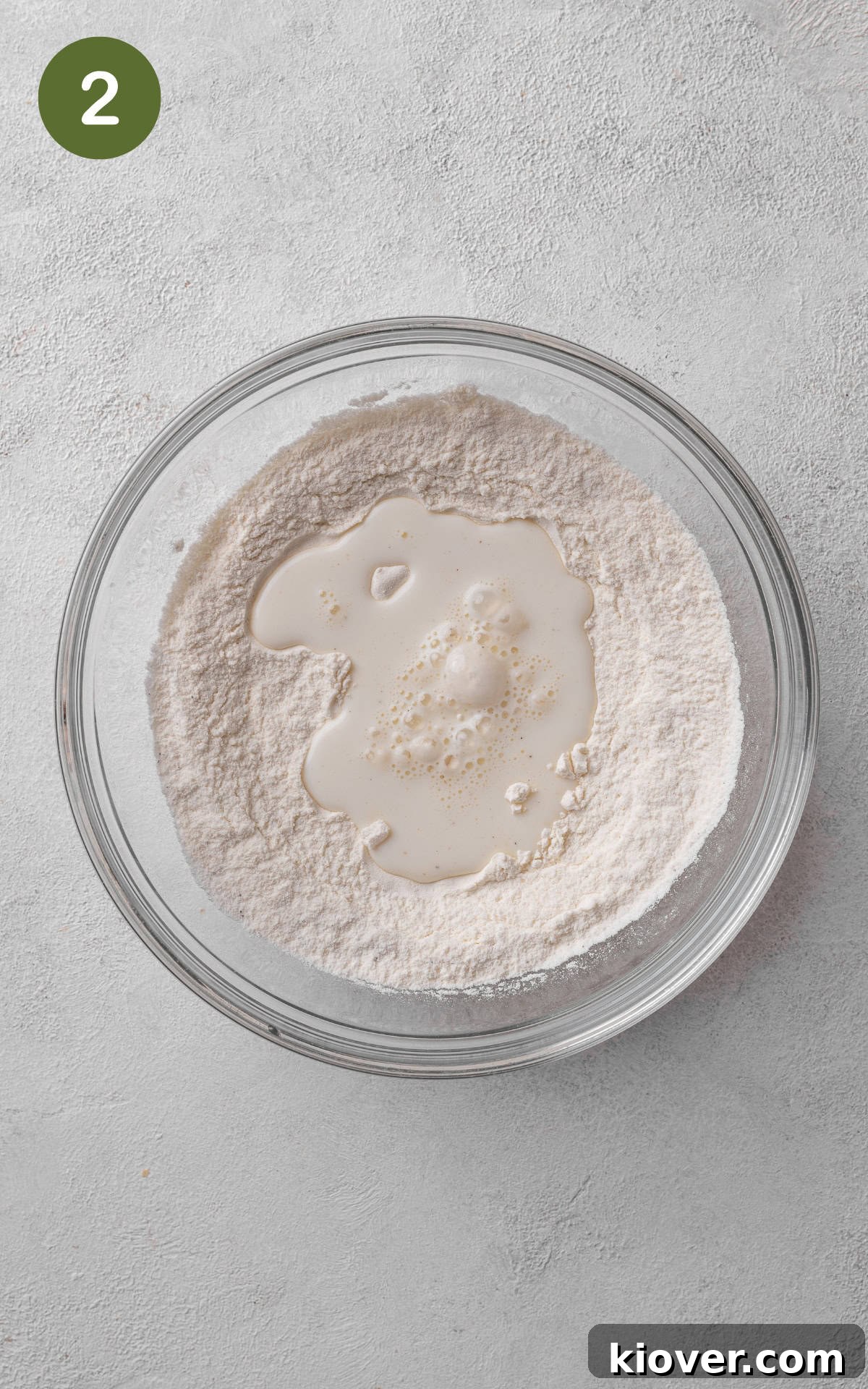 mixed flour and baking powder in a bowl.
