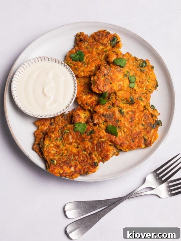 vegan courgette fritters with coconut yoghurt.