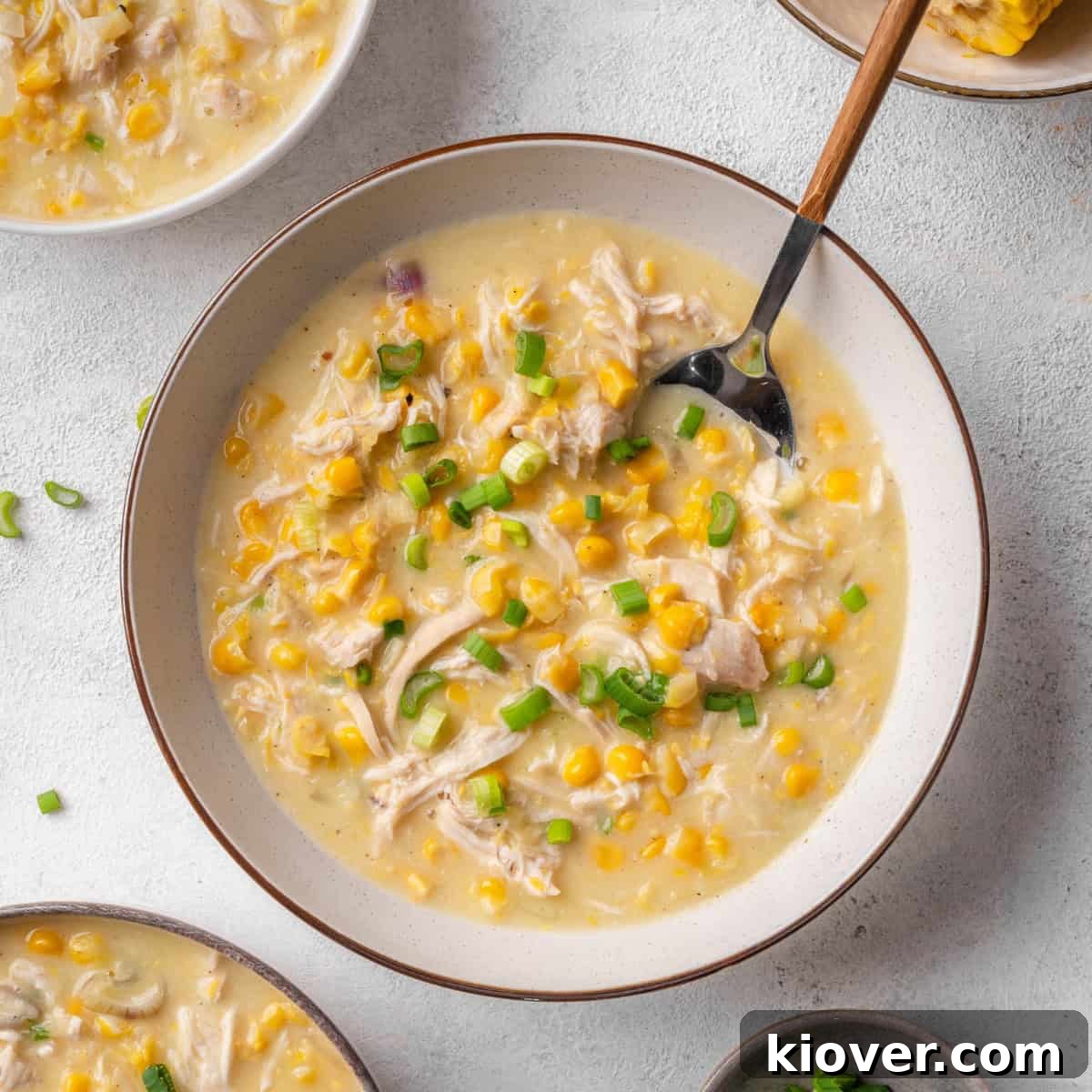 Creamy Chicken and Sweetcorn Soup Recipe for Cozy Weeknights 2 Chicken and sweetcorn soup served in a bowl.