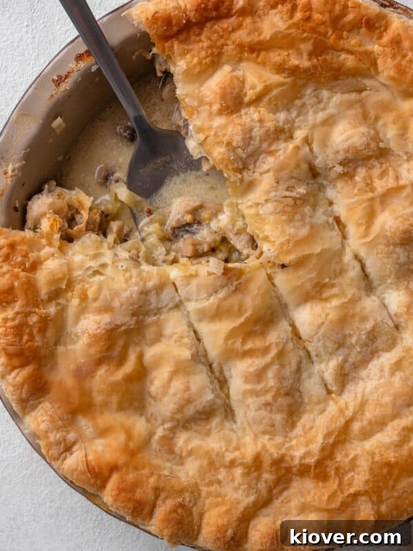 chicken and leek pie.