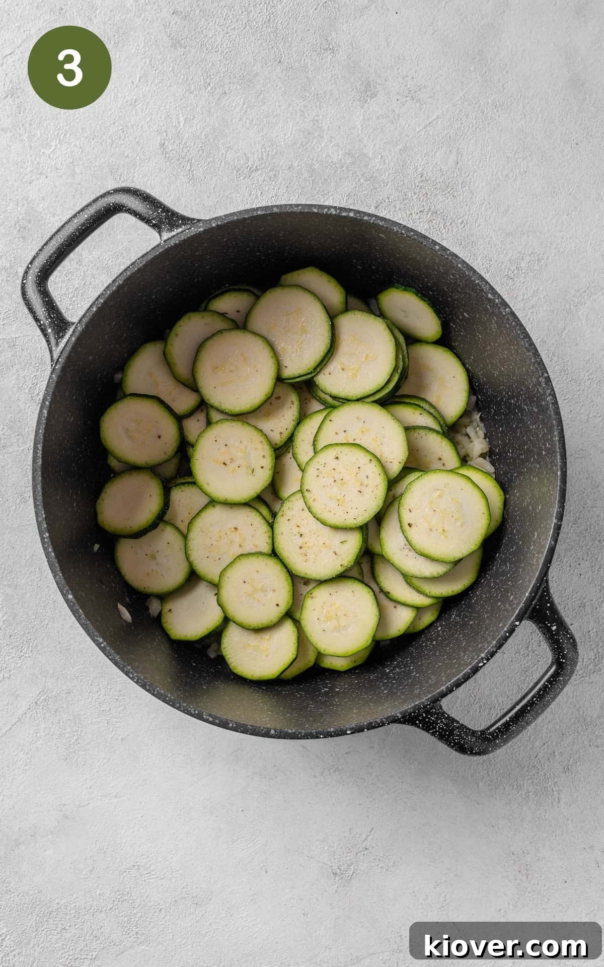 Courgette in a saucepan.