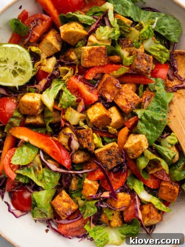 crispy tofu salad with vegetables.