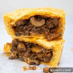 Mushroom Stroganoff Pie - cut open