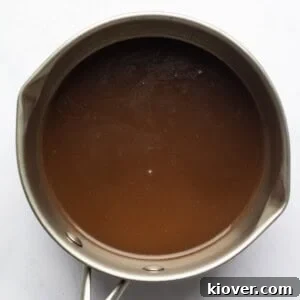 mushroom gravy served in a metal pot.
