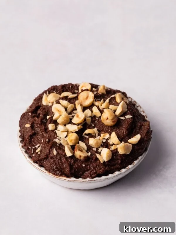 Homemade Nutella spread in a bowl.