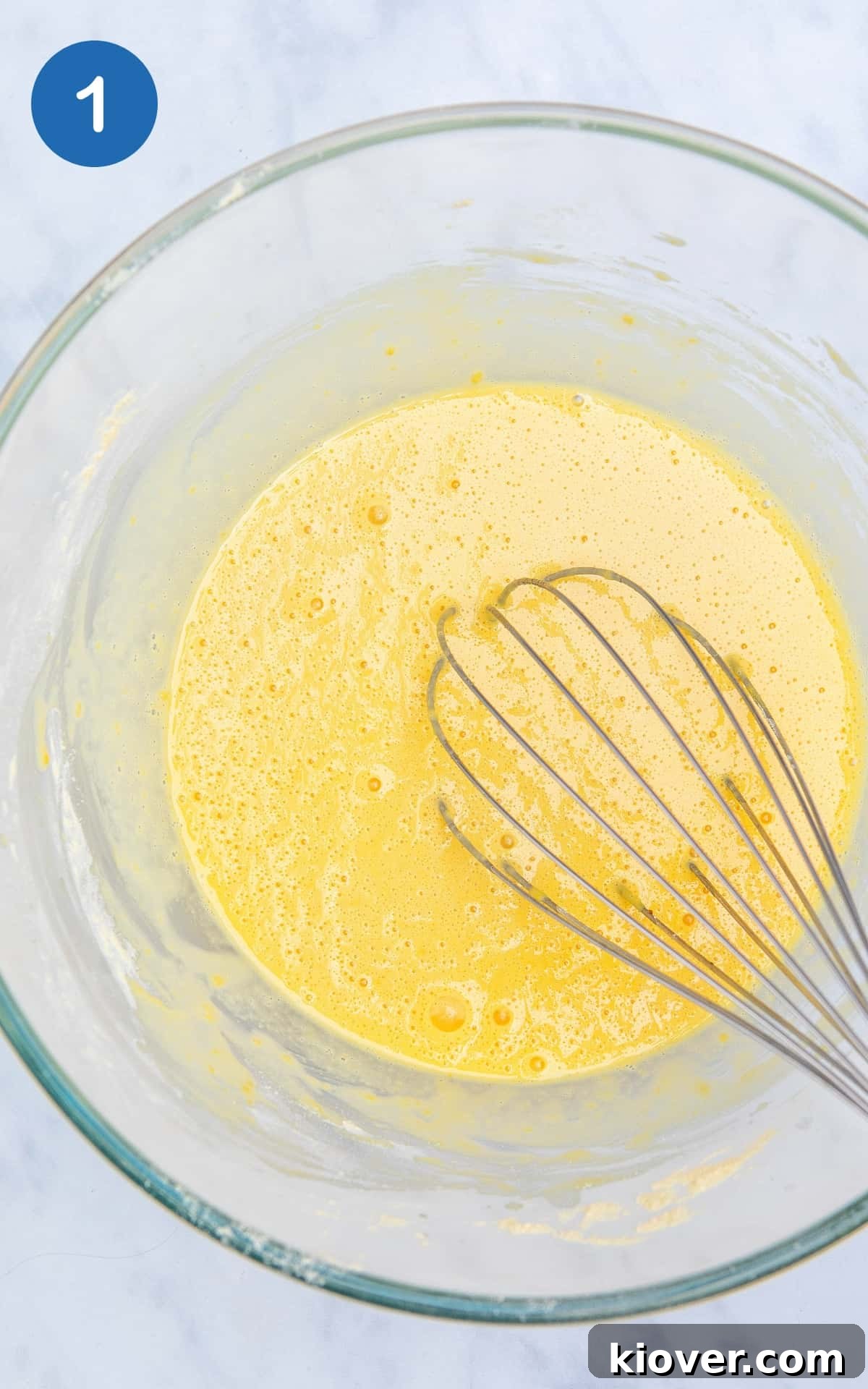 Chickpea flour, salt and water in a mixing bowl.