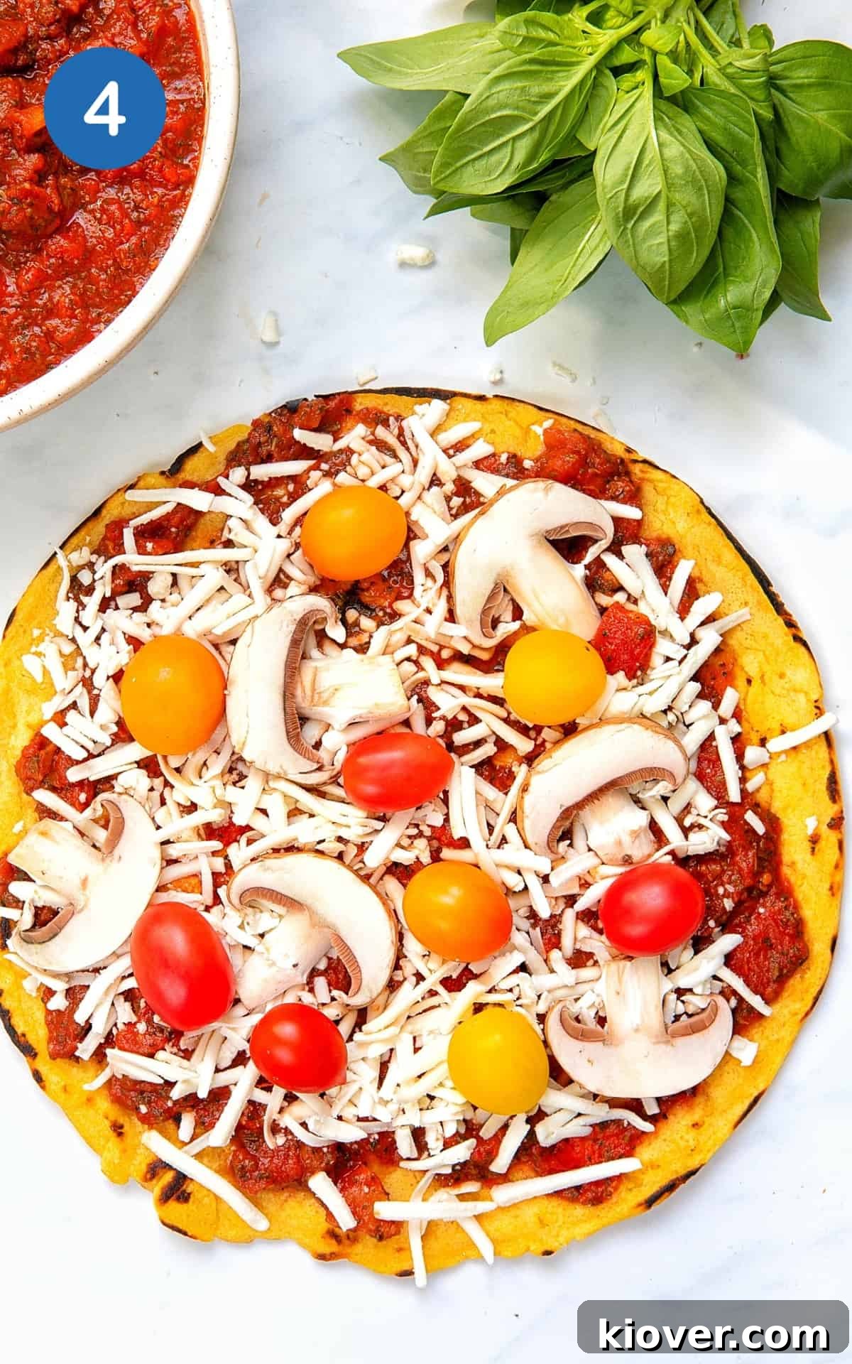 Gluten Free Pizza with vegetable toppings.
