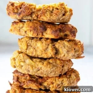 stacked oat cookies ready to eat.