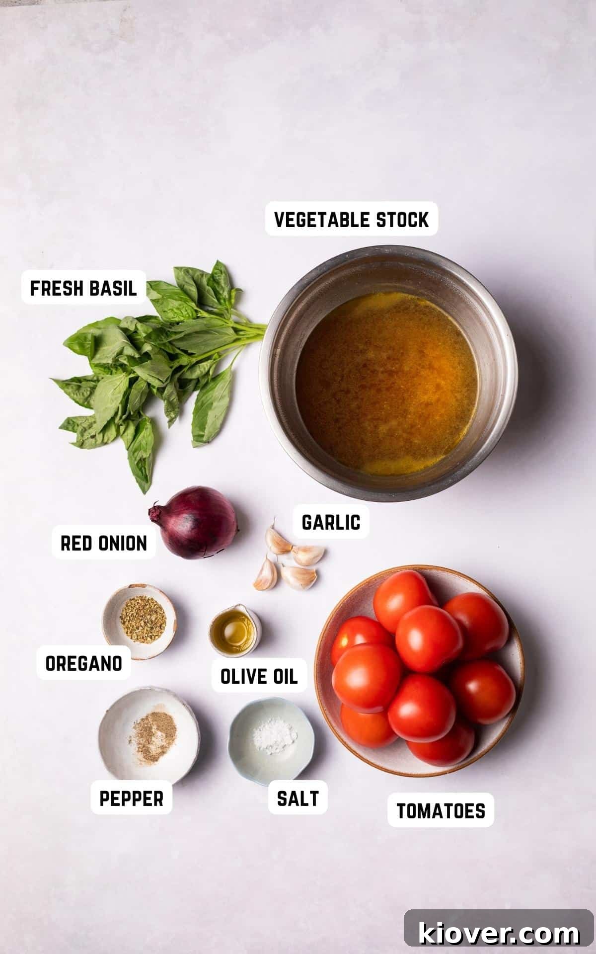 Ingredients to make Roasted Tomato Soup.