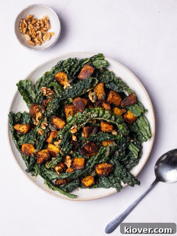 Roasted Pumpkin Salad with Cavolo Nero and Walnuts.