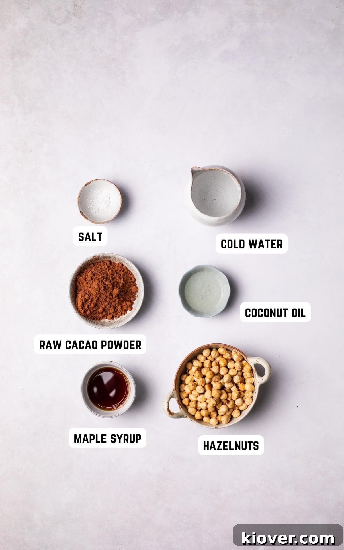 Ingredients to make Homemade Nutella.